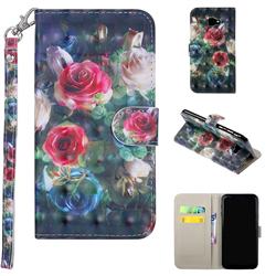 Rose Flower 3D Painted Leather Phone Wallet Case Cover for Samsung Galaxy J4 Plus(6.0 inch)
