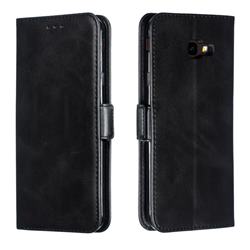 Retro Classic Calf Pattern Leather Wallet Phone Case for Samsung Galaxy J4 Plus(6.0 inch) - Black