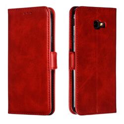 Retro Classic Calf Pattern Leather Wallet Phone Case for Samsung Galaxy J4 Plus(6.0 inch) - Red