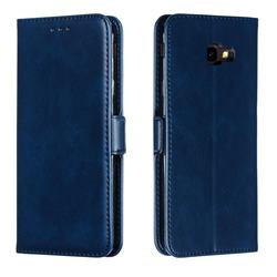 Retro Classic Calf Pattern Leather Wallet Phone Case for Samsung Galaxy J4 Plus(6.0 inch) - Blue