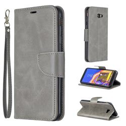 Classic Sheepskin PU Leather Phone Wallet Case for Samsung Galaxy J4 Plus(6.0 inch) - Gray