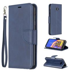 Classic Sheepskin PU Leather Phone Wallet Case for Samsung Galaxy J4 Plus(6.0 inch) - Blue