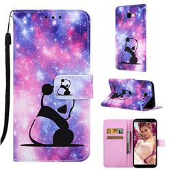 Panda Baby Matte Leather Wallet Phone Case for Samsung Galaxy J4 Plus(6.0 inch)