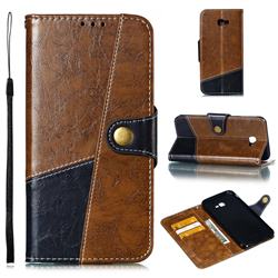 Retro Magnetic Stitching Wallet Flip Cover for Samsung Galaxy J4 Plus(6.0 inch) - Brown