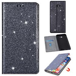 Ultra Slim Glitter Powder Magnetic Automatic Suction Leather Wallet Case for Samsung Galaxy J4 Plus(6.0 inch) - Gray