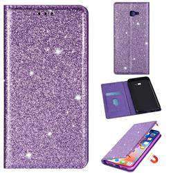 Ultra Slim Glitter Powder Magnetic Automatic Suction Leather Wallet Case for Samsung Galaxy J4 Plus(6.0 inch) - Purple