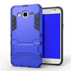 Armor Premium Tactical Grip Kickstand Shockproof Dual Layer Rugged Hard Cover for Samsung Galaxy J5 2015 J500 - Light Blue