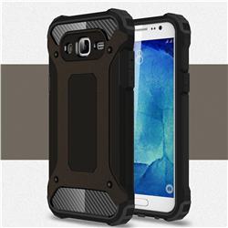 King Kong Armor Premium Shockproof Dual Layer Rugged Hard Cover for Samsung Galaxy J5 2015 J500 - Black Gold