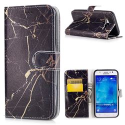 Black Gold Marble PU Leather Wallet Case for Samsung Galaxy J5 2015 J500