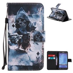Skull Magician PU Leather Wallet Case for Samsung Galaxy J5 2015 J500