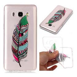 Green Feathers Super Clear Soft TPU Back Cover for Samsung Galaxy J5 2016 J510