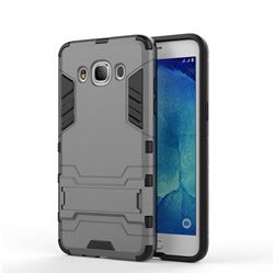 Armor Premium Tactical Grip Kickstand Shockproof Dual Layer Rugged Hard Cover for Samsung Galaxy J5 2016 J510 - Gray