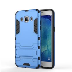 Armor Premium Tactical Grip Kickstand Shockproof Dual Layer Rugged Hard Cover for Samsung Galaxy J5 2016 J510 - Light Blue
