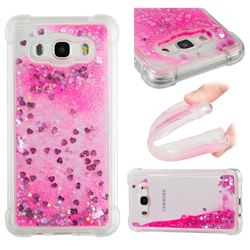 Dynamic Liquid Glitter Sand Quicksand TPU Case for Samsung Galaxy J5 2016 J510 - Pink Love Heart