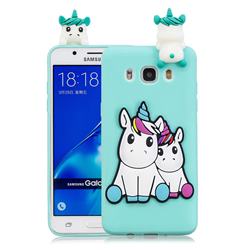 Couple Unicorn Soft 3D Climbing Doll Soft Case for Samsung Galaxy J5 2016 J510