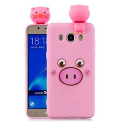 Small Pink Pig Soft 3D Climbing Doll Soft Case for Samsung Galaxy J5 2016 J510