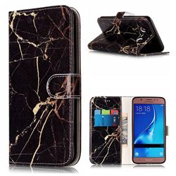 Black Gold Marble PU Leather Wallet Case for Samsung Galaxy J5 2016 J510