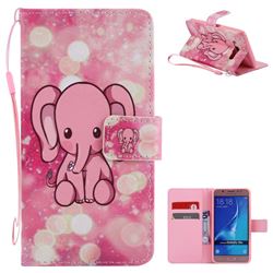 Pink Elephant PU Leather Wallet Case for Samsung Galaxy J5 2016 J510