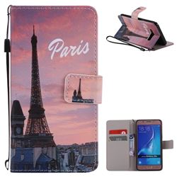 Paris Eiffel Tower PU Leather Wallet Case for Samsung Galaxy J5 2016 J510
