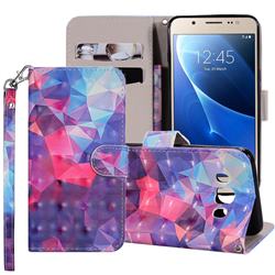 Colored Diamond 3D Painted Leather Phone Wallet Case Cover for Samsung Galaxy J5 2016 J510
