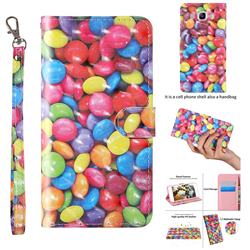 Colorful Jelly Beans 3D Painted Leather Wallet Case for Samsung Galaxy J5 2016 J510
