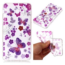 Safflower Butterfly Super Clear Flash Powder Shiny Soft TPU Back Cover for Samsung Galaxy J5 2017 US Edition