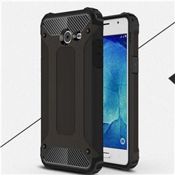 King Kong Armor Premium Shockproof Dual Layer Rugged Hard Cover for Samsung Galaxy J5 2017 US Edition - Black Gold