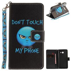 Not Touch My Phone Hand Strap Leather Wallet Case for Samsung Galaxy J5 2017 J5 US Edition