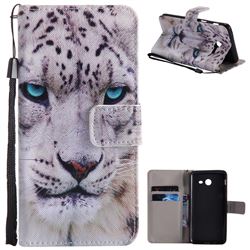 White Leopard PU Leather Wallet Case for Samsung Galaxy J5 2017 US Edition
