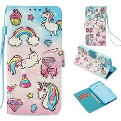 Diamond Pony 3D Painted Leather Wallet Case for Samsung Galaxy J5 2017 US Edition