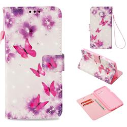 Stamen Butterfly 3D Painted Leather Wallet Case for Samsung Galaxy J5 2017 US Edition