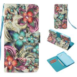 Kaleidoscope Flower 3D Painted Leather Wallet Case for Samsung Galaxy J5 2017 US Edition