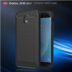 Luxury Carbon Fiber Brushed Wire Drawing Silicone TPU Back Cover for Samsung Galaxy J5 2017 J530 Eurasian (Black)