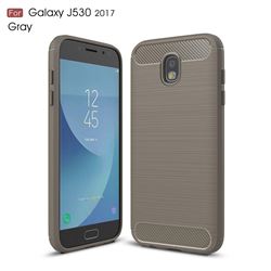 Luxury Carbon Fiber Brushed Wire Drawing Silicone TPU Back Cover for Samsung Galaxy J5 2017 J530 Eurasian (Gray)