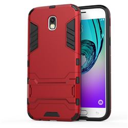 Armor Premium Tactical Grip Kickstand Shockproof Dual Layer Rugged Hard Cover for Samsung Galaxy J5 2017 J530 Eurasian - Wine Red