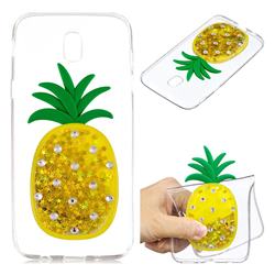 Gold Pineapple Liquid Quicksand Soft 3D Cartoon Case for Samsung Galaxy J5 2017 J530 Eurasian