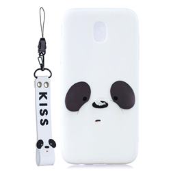 White Feather Panda Soft Kiss Candy Hand Strap Silicone Case for Samsung Galaxy J5 2017 J530 Eurasian