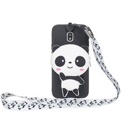 White Panda Neck Lanyard Zipper Wallet Silicone Case for Samsung Galaxy J5 2017 J530 Eurasian