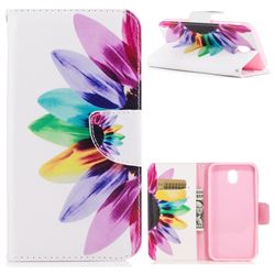 Seven-color Flowers Leather Wallet Case for Samsung Galaxy J5 2017 J530