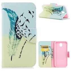 Feather Bird Leather Wallet Case for Samsung Galaxy J5 2017 J530