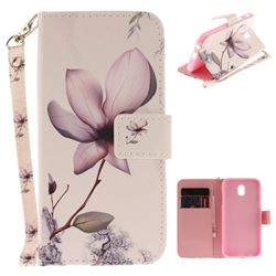 Magnolia Flower Hand Strap Leather Wallet Case for Samsung Galaxy J5 2017 J530 Eurasian