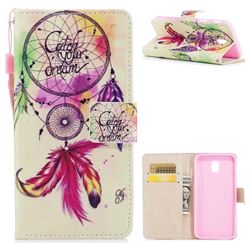 Feather Wind Chimes PU Leather Wallet Case for Samsung Galaxy J5 2017 J530 Eurasian