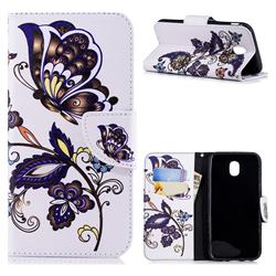 Butterflies and Flowers Leather Wallet Case for Samsung Galaxy J5 2017 J530 Eurasian