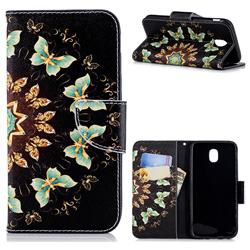 Circle Butterflies Leather Wallet Case for Samsung Galaxy J5 2017 J530 Eurasian