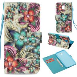 Kaleidoscope Flower 3D Painted Leather Wallet Case for Samsung Galaxy J5 2017 J530 Eurasian
