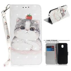 Cute Tomato Cat 3D Painted Leather Wallet Phone Case for Samsung Galaxy J5 2017 J530 Eurasian