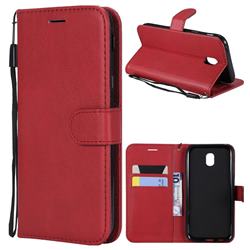Retro Greek Classic Smooth PU Leather Wallet Phone Case for Samsung Galaxy J5 2017 J530 Eurasian - Red