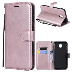 Retro Greek Classic Smooth PU Leather Wallet Phone Case for Samsung Galaxy J5 2017 J530 Eurasian - Rose Gold