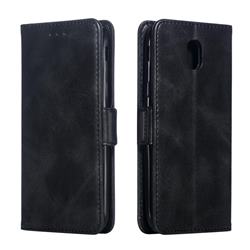 Retro Classic Calf Pattern Leather Wallet Phone Case for Samsung Galaxy J5 2017 J530 Eurasian - Black
