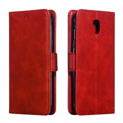 Retro Classic Calf Pattern Leather Wallet Phone Case for Samsung Galaxy J5 2017 J530 Eurasian - Red